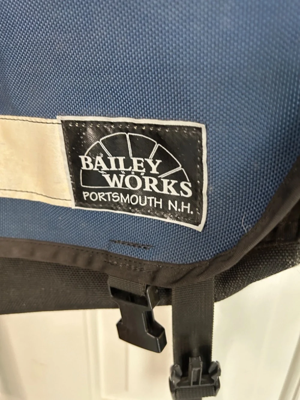 Vintage BaileyWorks 253 Courier Messenger Bag - Navy, Black - Made in USA